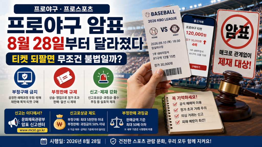 2026 프로야구 암표 부정구매·부정판매 규제